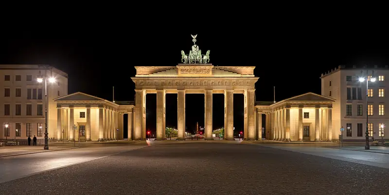 The Brandenburg Gate at night
