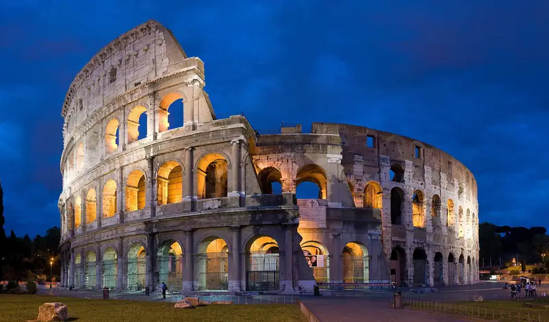 The Colosseum at dusk