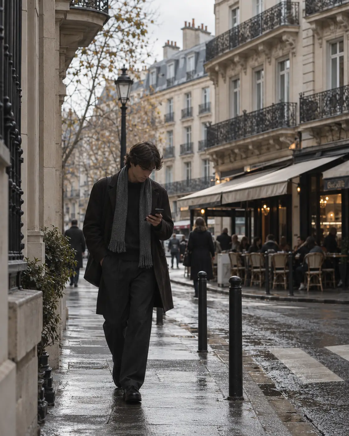 Traveller using mobile data in France with a Snoozim eSIM